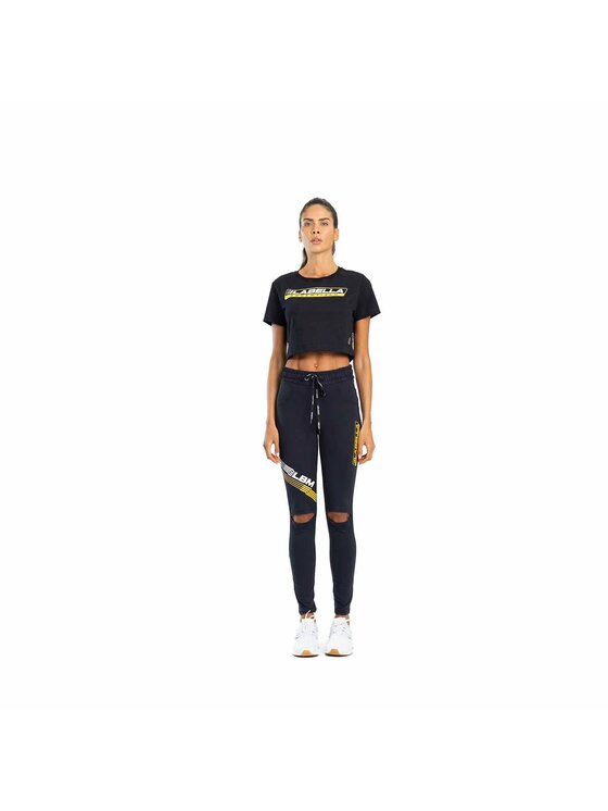 LaBellaMafia LaBellaMafia Top LABELLAMAFIA CROPPED ESSENTIALS BLACK Czarny Regular Fit