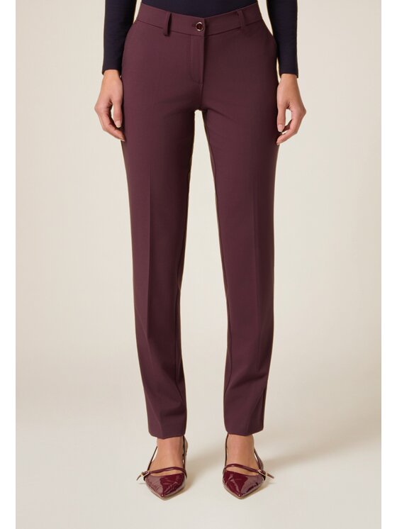 Oltre Oltre Pantaloni di tessuto P010R108935N036 Bordeaux Flare Fit