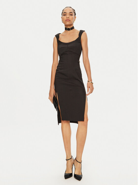 Babylon Babylon Koktejlové šaty E00717 Černá Slim Fit