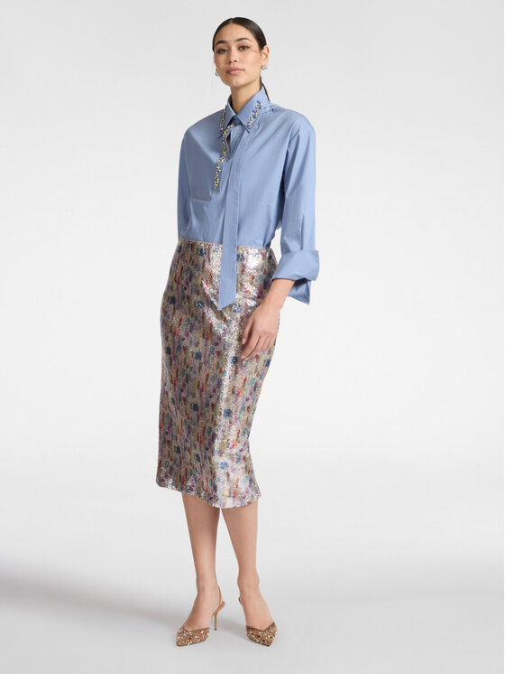 Elena Mirò Elena Mirò Gonna midi 1064P000087N001 Grigio Regular Fit