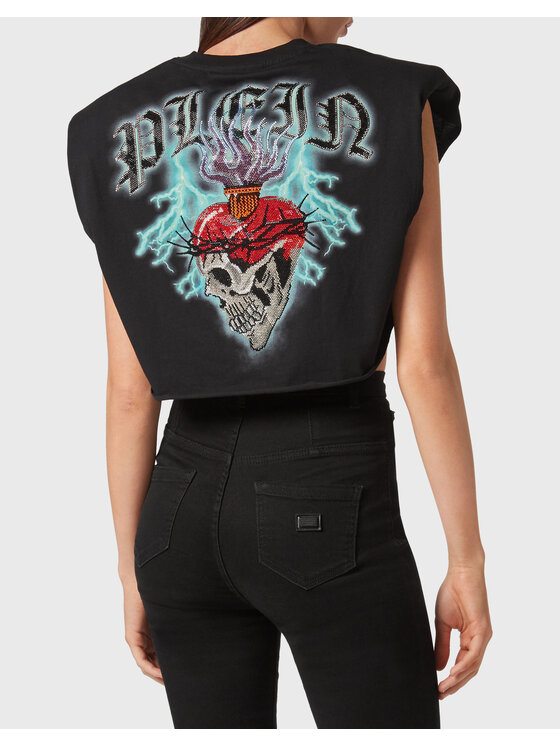 PHILIPP PLEIN PHILIPP PLEIN Tank top 2587 Czarny Skin Tight Fit