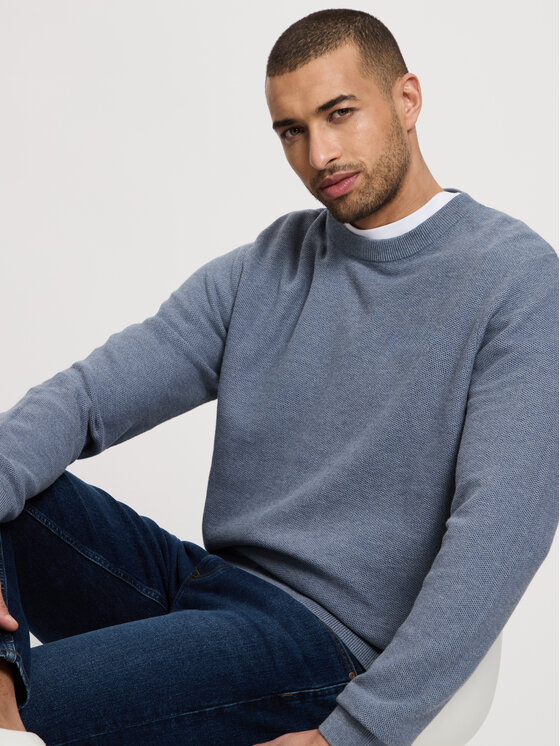 Cross Jeans Cross Jeans Sweter 34266-200 Niebieski Regular Fit