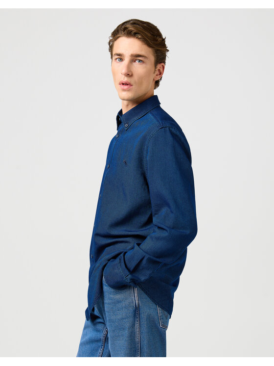 Wrangler Wrangler Koszula 112364234 OXFORD SHIRT Granatowy Regular Fit