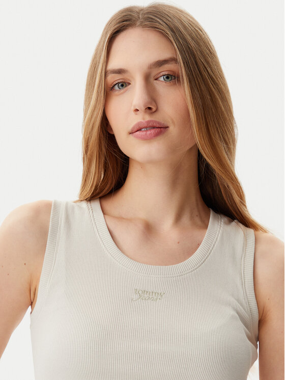 Tommy Jeans Tommy Jeans Top DW0DW21369 Beež Slim Fit