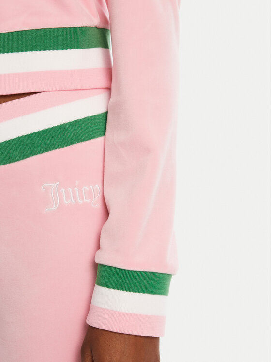 Juicy Couture Juicy Couture Bluza Velour Crop JCWAS225351 Różowy Regular Fit