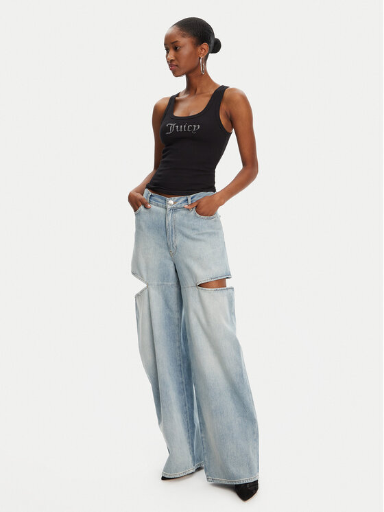 Juicy Couture Juicy Couture Top Racer JCWLV125305 Czarny Slim Fit