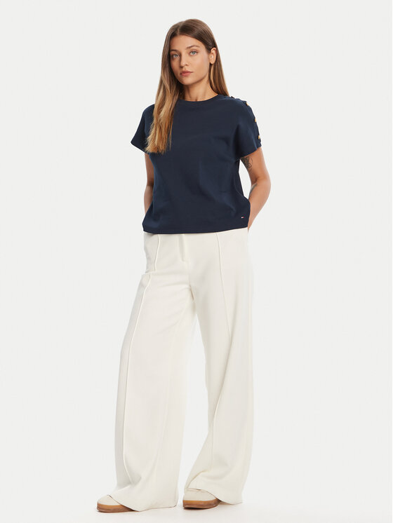 Tommy Hilfiger Tommy Hilfiger Marškinėliai Gold Button WW0WW47455 Tamsiai mėlyna Regular Fit