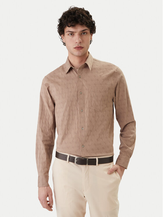 Guess Guess Риза M6GH18 W1713 Бежов Regular Fit