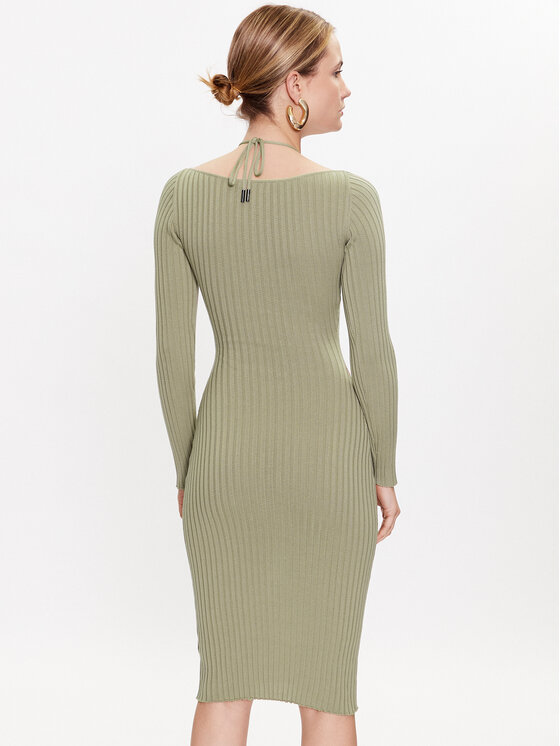 Vestito di maglia W3RK35 Z30L1 Verde Slim Fit