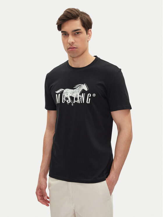 Mustang Tričko Austin 1016279 Čierna Regular Fit