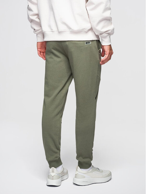 Ombre Ombre Spodnie dresowe OM-PASK-0280 Zielony Regular Fit