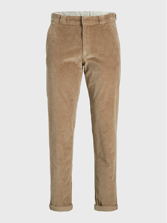 Jack&Jones Текстилни панталони Kane 12215890 Бежов Loose Fit