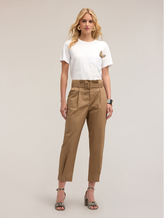 Motivi Motivi Pantaloni di tessuto P005Q003970N013 Écru Boy Fit