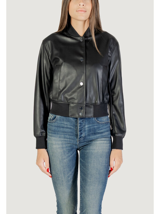 Armani Exchange Armani Exchange Giacca di pelle BLOUSON JACKET Nero Casual Fit