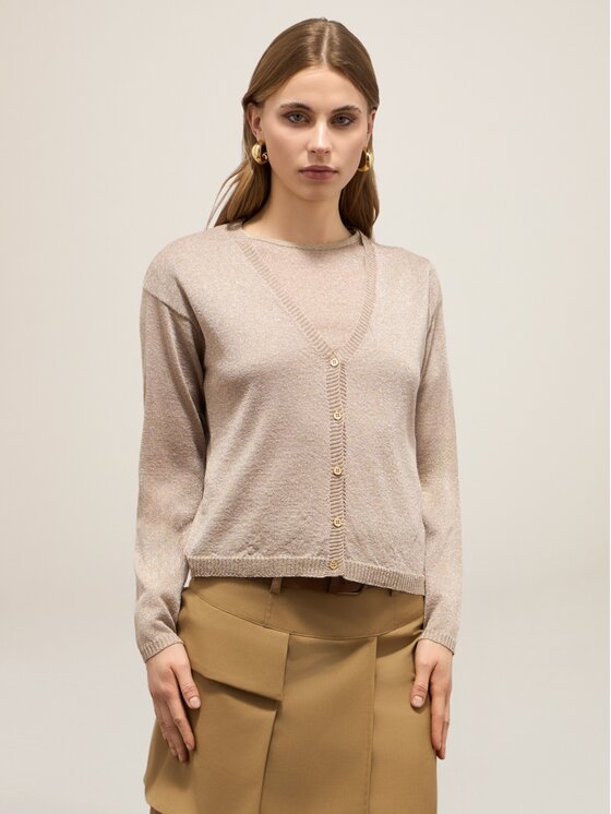 Oltre Oltre Cardigan M446J005193N012 Oro Slim Fit