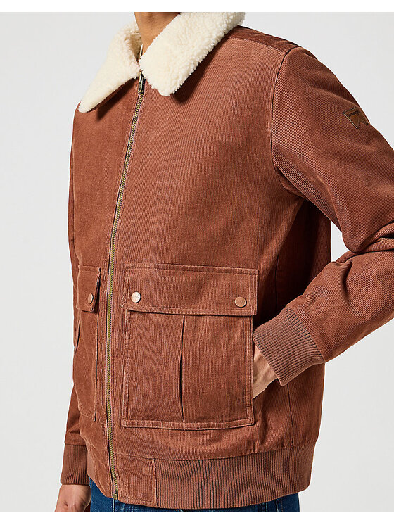 Wrangler Wrangler Kurtka przejściowa CORDUROY Brązowy Regular Fit
