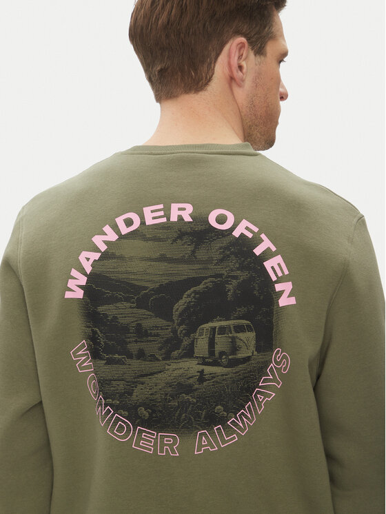 Hunter Hunter Μπλούζα May HARM0058251 Χακί Relaxed Fit