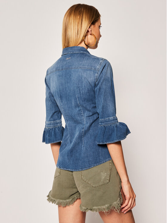 Liu Jo Liu Jo Риза UA0052 D4435 Тъмносин Slim Fit