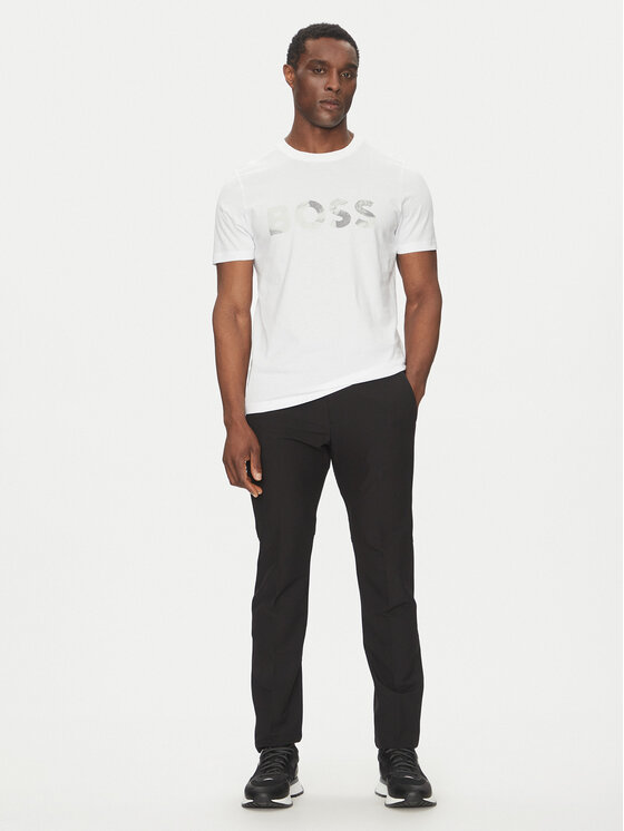 BOSS BOSS Tricou Glamping 50537834 Alb Regular Fit