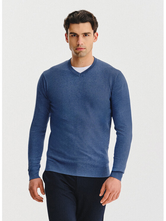 Pako Lorente Pako Lorente Sweter P25WN-2X-034 Niebieski Classic Fit