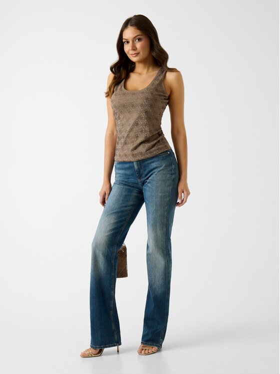 Guess Guess T-Shirt 181241 Hnědá Classic Fit