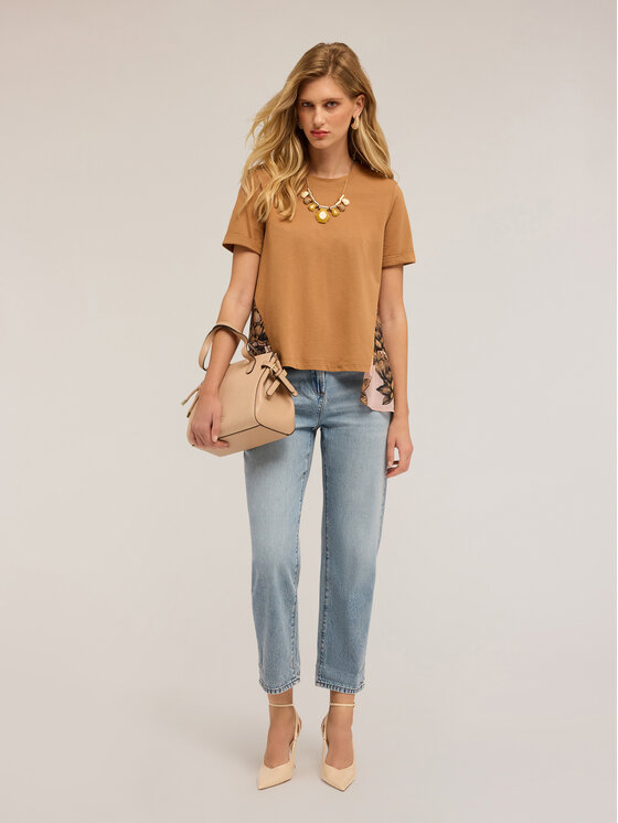 Motivi Motivi T-shirt G097W003456N0V2 Écru Boxy Fit