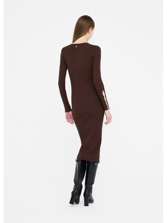 Liu Jo Liu Jo Sukienka wieczorowa MF5036MS99E90915 Brązowy Slim Fit
