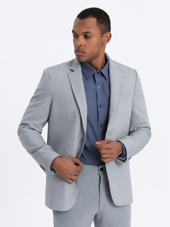 Ombre Ombre Sako OM-BLZB-0114 Šedá Regular Fit