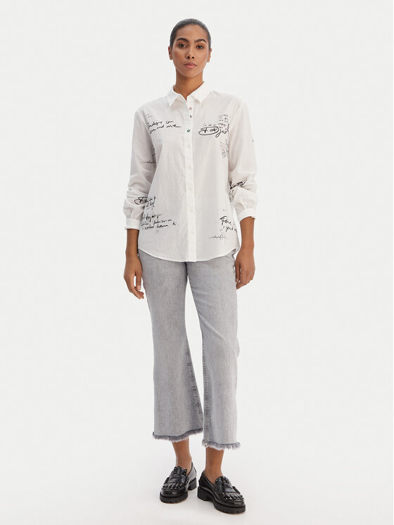Desigual Desigual Риза 26SWCW09 Бял Regular Fit