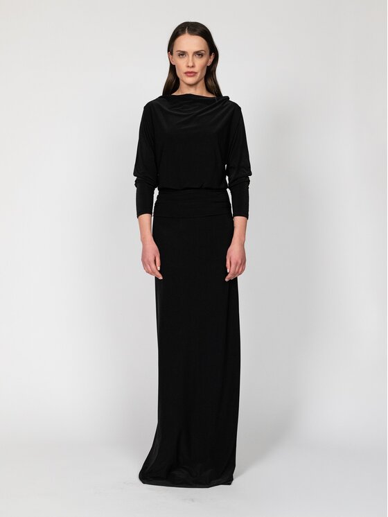 Nudyess Nudyess Sukienka codzienna Altair Midi Czarny Regular Fit