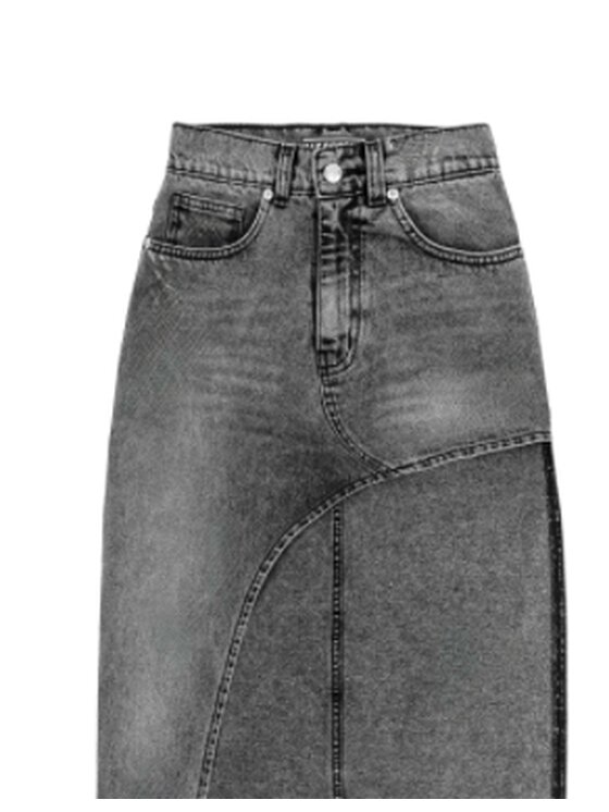 MissDenim MissDenim Spódnica jeansowa Maxi Szary Slim Fit