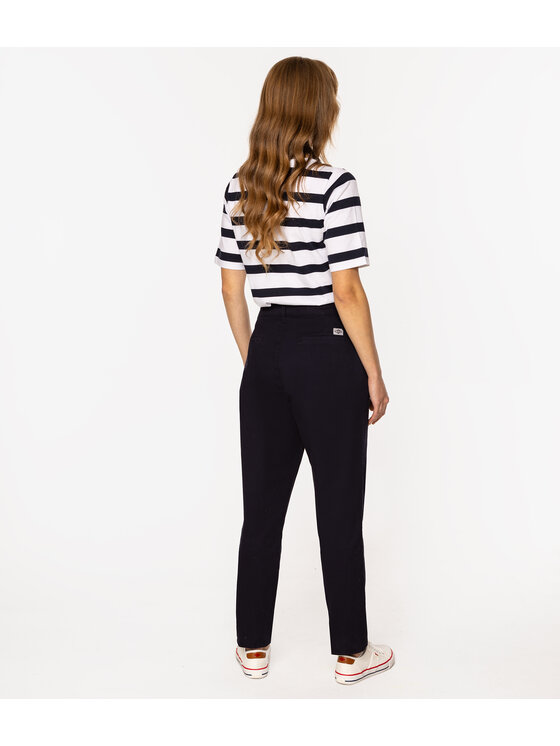 Lee Cooper Lee Cooper Spodnie materiałowe MELLO 3720 Granatowy Mom Fit