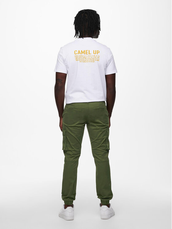 Only & Sons Only & Sons Medžiaginės kelnės 22016687 Žalia Tapered Fit