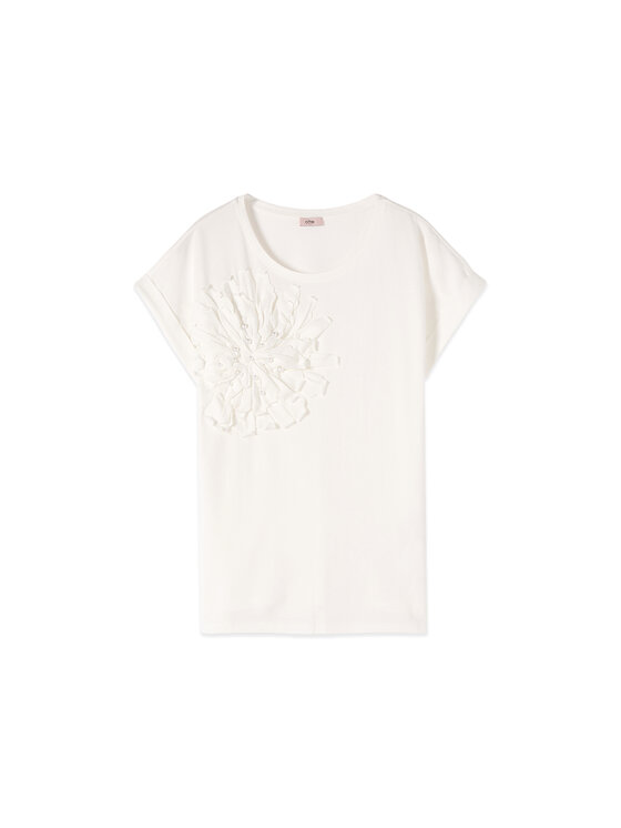 Oltre Oltre T-Shirt G00DJ004618N011 Biały Regular Fit