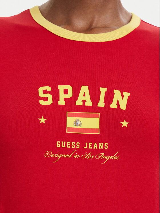 Guess Jeans Guess Jeans Tricou W6YI16 K3995 Roșu Slim Fit