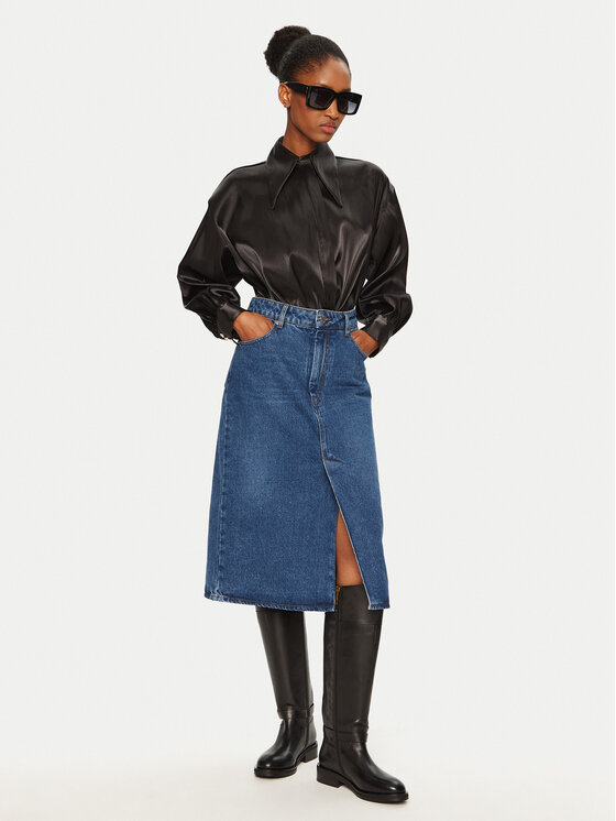 AMI PARIS AMI PARIS Farmer szoknya FSK235.DE0031 Kék Regular Fit