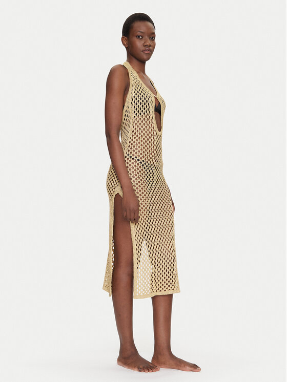 Chantelle Chantelle Sukienka plażowa Pulp Metallic C22RW0 Beżowy Regular Fit