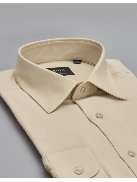 Borgio Borgio Koszula terranova Beżowy Slim Fit