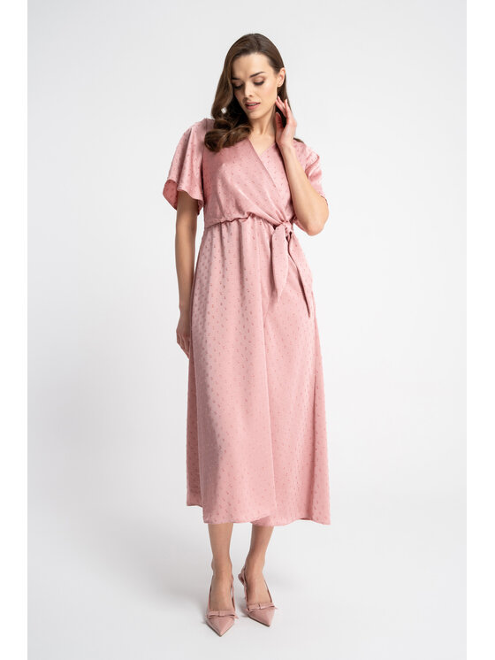 CLICK CLICK Letní šaty 60-6108 Růžová Comfortable Fit