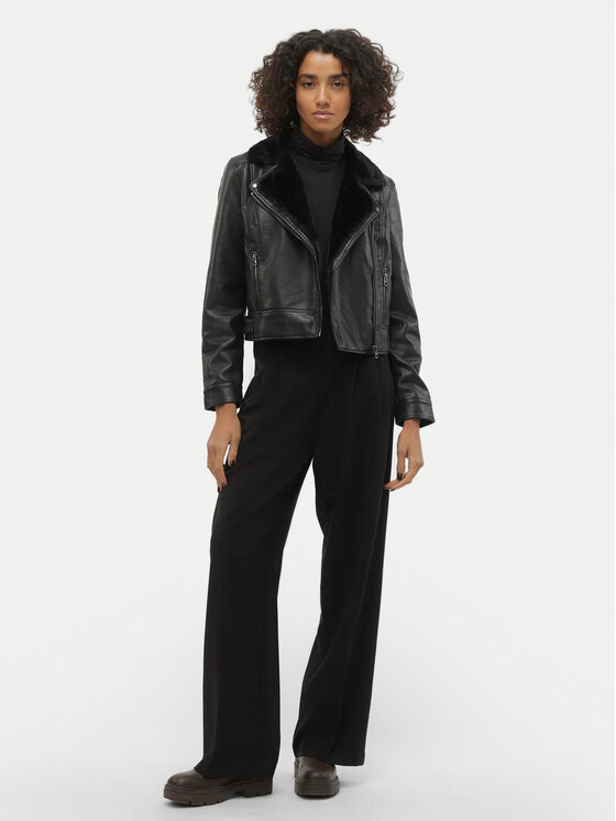Vero Moda Vero Moda Kurtka z imitacji skóry Hailey 10250405 Czarny Regular Fit