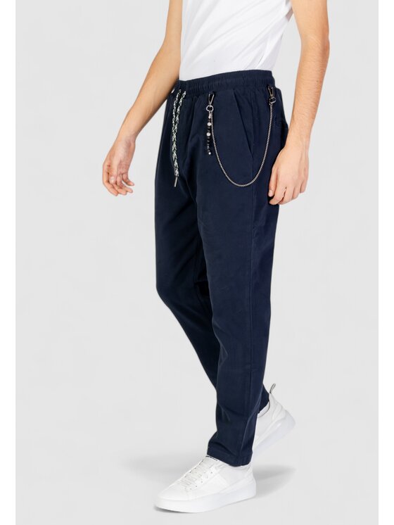 Gianni Lupo Gianni Lupo Pantalone da abito Leonard Carrot Fit Blu Carrot Fit