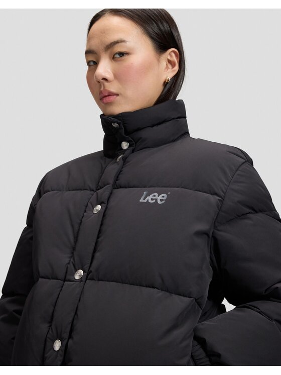 Lee Lee Kurtka puchowa SHORT PUFFER JACKET Czarny Relaxed Fit