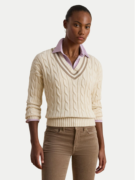 LAUREN RALPH LAUREN LAUREN RALPH LAUREN Sveter 200979662003 Écru Relaxed Fit