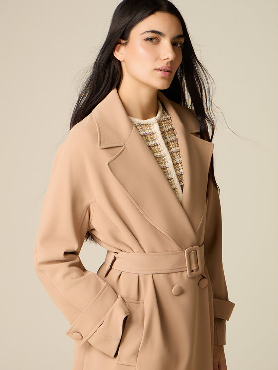 Oltre Oltre Cappotto invernale 0001J000147N012 Beige Baggy Fit