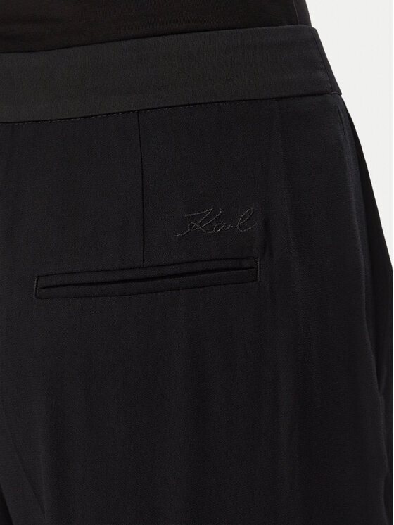 KARL LAGERFELD KARL LAGERFELD Штани з тканини B4W10063 Чорний Regular Fit