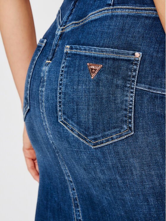 Guess Guess Дънкова пола W1GD60 D4CS3 Тъмносин Slim Fit
