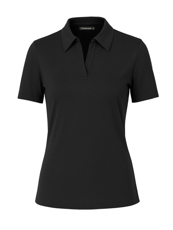 Volcano Volcano Polo TM-FENE Czarny Regular Fit