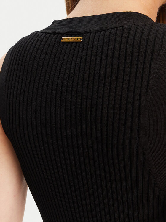 MICHAEL Michael Kors MICHAEL Michael Kors Kötött ruha MT5832533D Fekete Slim Fit