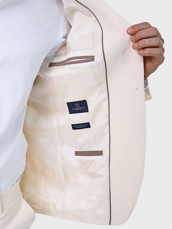 Evenemen Evenemen Garnitur Fansi Beige Écru Slim Fit