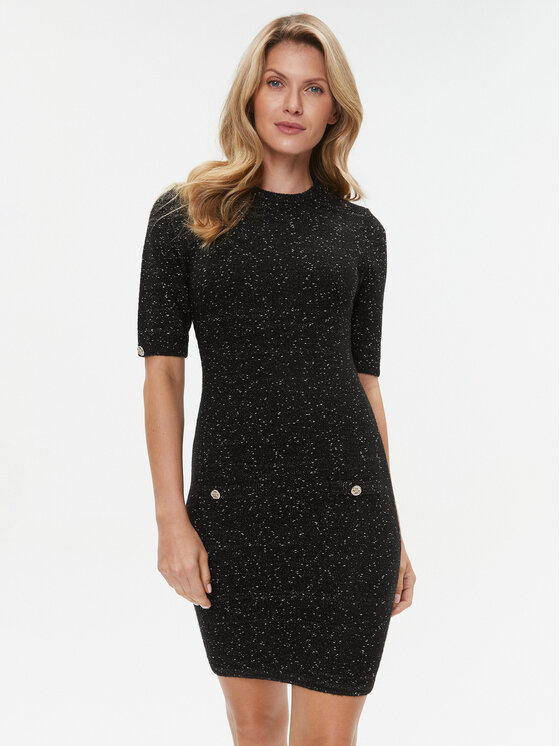 Morgan Morgan Pletena obleka 232-RMLAC Črna Slim Fit